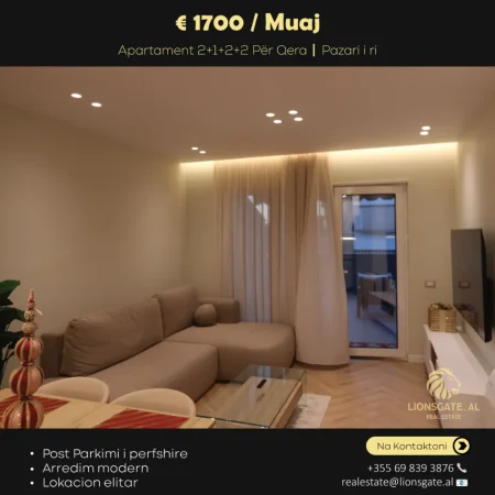 Tirane, jepet me qera apartament 2+1+Ballkon , 120 m² 1.700 € (Pazari i ri)