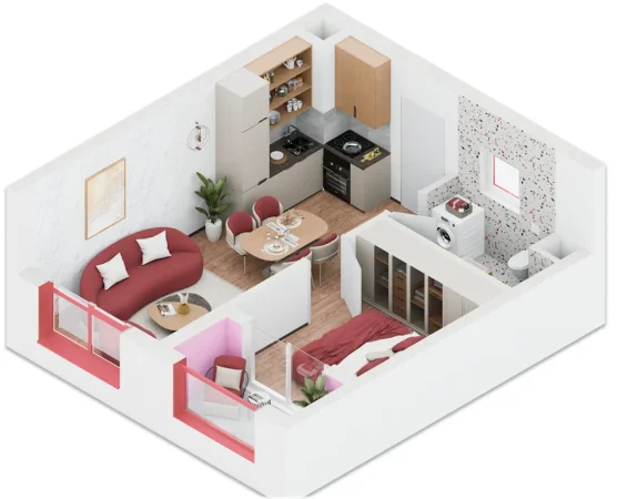 Tirane, shitet apartament 1+1 Kati 2, 53 m² 99.000 € (ALI DEMI TIRANE)