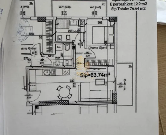 Tirane, shitet apartament 1+1+Ballkon Kati 2, 77 m² 127.000 € (Sauk, Kompleksi Porta e Re)