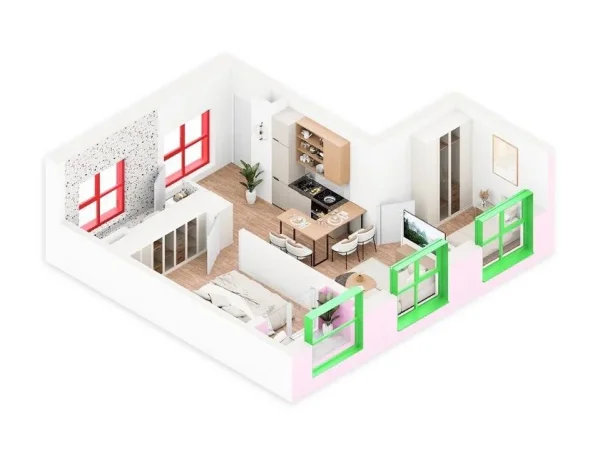 Tirane, shitet apartament 2+1 Kati 8, 81 m² 208.000 € (Mihal Grameno)