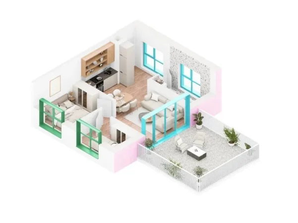 Tirane, shitet apartament 2+1 Kati 7, 67 m² 172.000 € (Mihal Grameno)