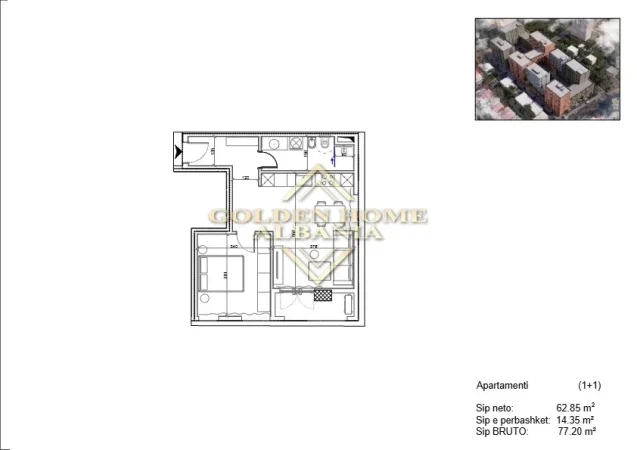 Tirane, shitet apartament , 7.720 m² (porcelan)