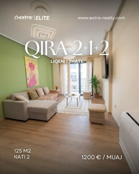 Tirane, jepet me qera apartament 2+1+Ballkon , 125 m² (Liqeni i Thatë)