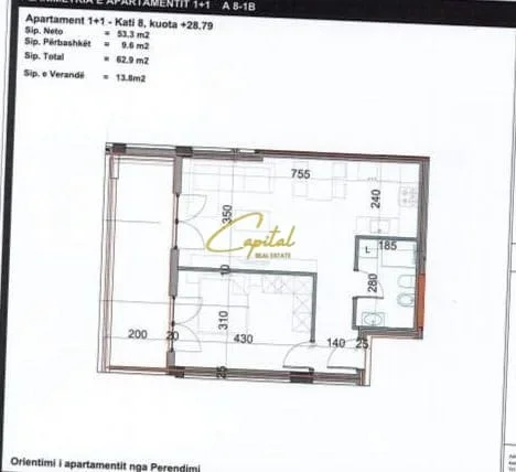 Tirane, shitet apartament 1+1 Kati 8, 87 m² 126.000 € (ISH PARKU)