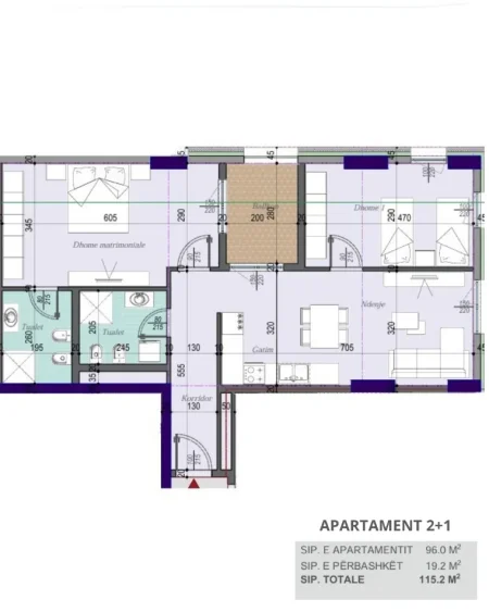 Shqiperi, shitet apartament 2+1+2 Kati 3, 115 m² 144.000 € (Rruga 29 Nentori)