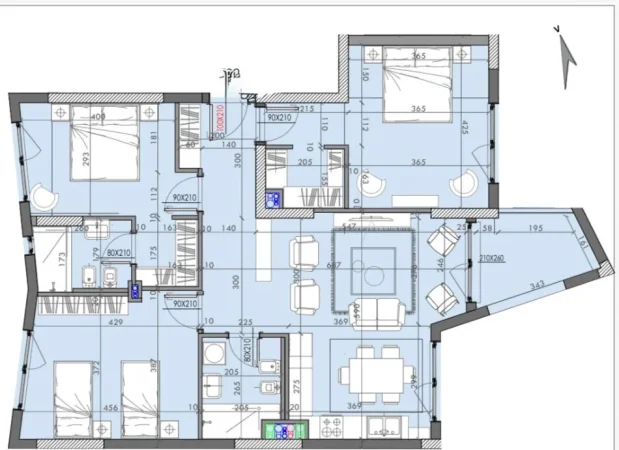 Tirane, shitet apartament 3+1+Ballkon Kati 9, 136 m² 231.200 € (River Residence)