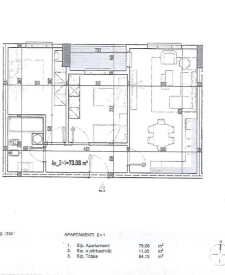 Tirane, shitet apartament 2+1+Ballkon Kati 2, 84 m² 88.300 € (Apartament 2+1 Per Shitje Paskuqan Shehu Construction Okazion Faze Perfundimi)