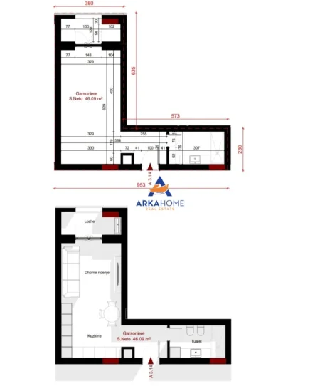 Tirane, shitet apartament 1+1 , 55 m² 63.457 € 