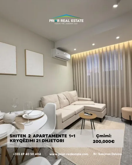 Tirane, shiten 2 apartament 1+1 Kati 4, 65 m² 200.000 € (Kryqëzimi 21 Dhjetori)