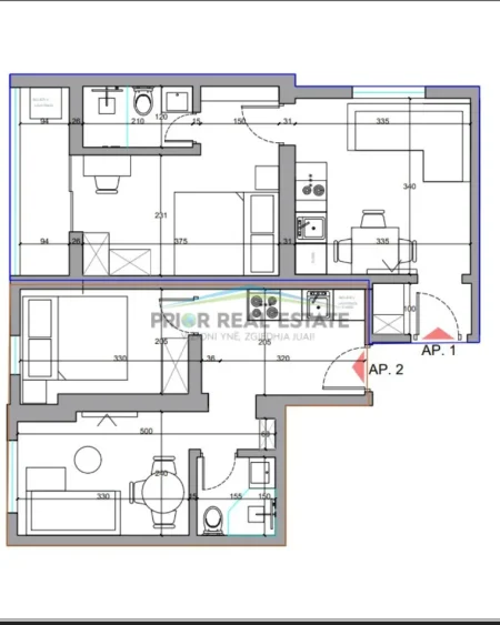 Tirane, shiten 2 apartament 1+1 Kati 4, 65 m² 200.000 € (Kryqëzimi 21 Dhjetori)