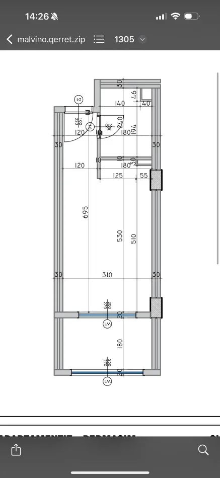 Qerret, shitet garsoniere njëdhomëshe , Kati 3, sip 38 m² =51.300 € (QERRET KAVAJË)