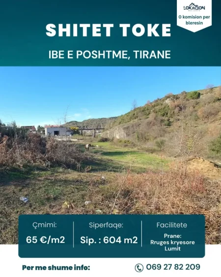 Tirane, shitet toke , 604 m² (Ibe e poshtme)