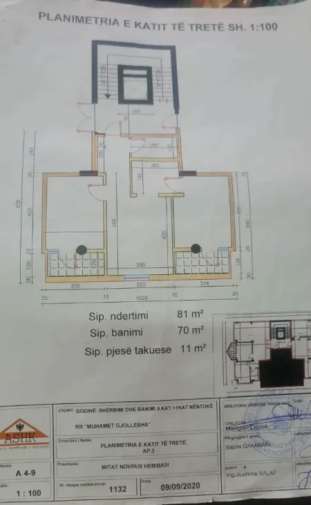 Tirane, shitet nga Pronari, pa-komision apartament 2+1+Ballkon Kati 3, 81 m² 220.000 € (21 DHJETORI)