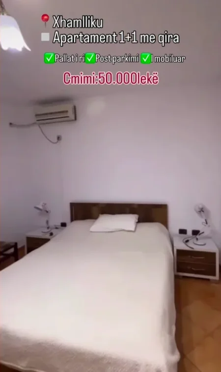 Tirane, jepet me qera apartament 1+1+Ballkon , 70 m² 500 € (Xhomlliku)