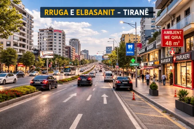 Tirane, jepet me qera ambjent biznesi Kati 1, 48 m² 600 € (Rruga Elbasani)