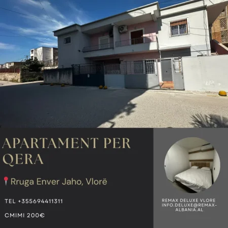 Vlore, jepet me qera apartament 1+1 Kati 1, 50 m² 200 € (Rruga Enver Jaho, Vlore)