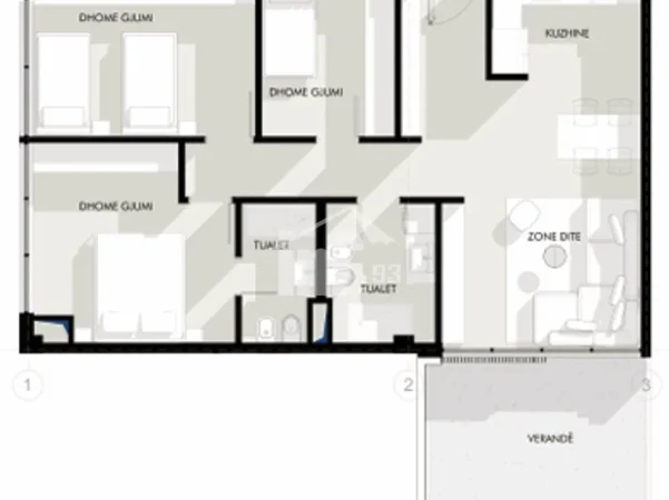 Dhermi - Palase, shitet apartament 3+1 Kati 0, 111 m² 339.890 € (“PALASA” RESIDENCE)