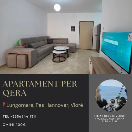 Vlore - Lungomare, jepet me qera apartament 1+1 Kati 2, 70 m² 400 € (Rruga Dhimitër Konomi, Vlore)