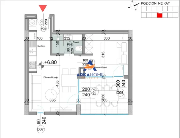 Durres, shitet apartament 1+1+Ballkon Kati 2, 61 m² 190.000 € 