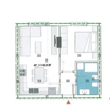 Tirane, shitet apartament 1+1 Kati 6, 53 m² 61.600 € (Paskuqan)