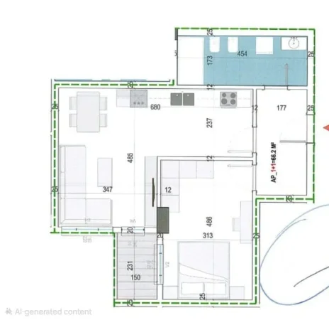 Tirane, shitet apartament 1+1 Kati 2, 76 m² 88.300 € (Paskuqan)
