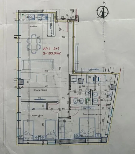 Tirane, shitet apartament 2+1 Kati 6, 120 m² 228.000 € (TREGU ELEKTRIK)