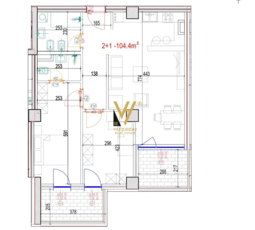 Tirane, shitet apartament 2+1+Ballkon Kati 9, 124 m² 225.000 € (DON BOSKO)