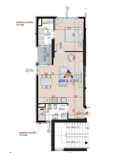 Tirane, shitet apartament 1+1+Ballkon Kati 9, 66 m² 342.000 € 