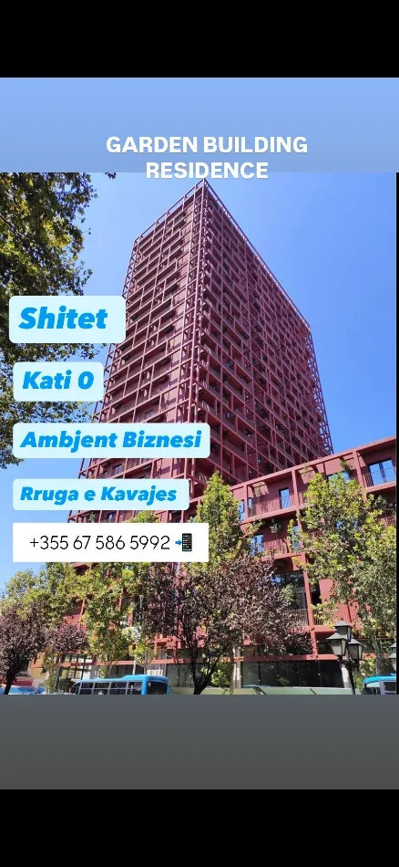 Tirane, shitet ambjent biznesi Kati 0, 62 m² 250.000 € (Rruga Kavajes Tirana Garden Building)