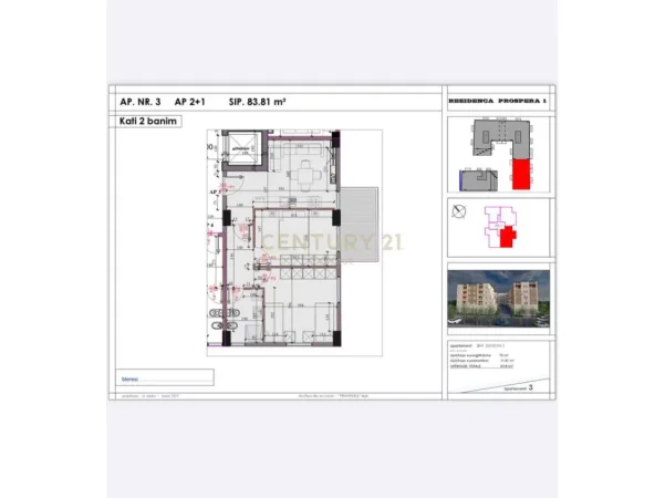 Tirane, shitet apartament 2+1 Kati 2, 84 m² 88.000 € 