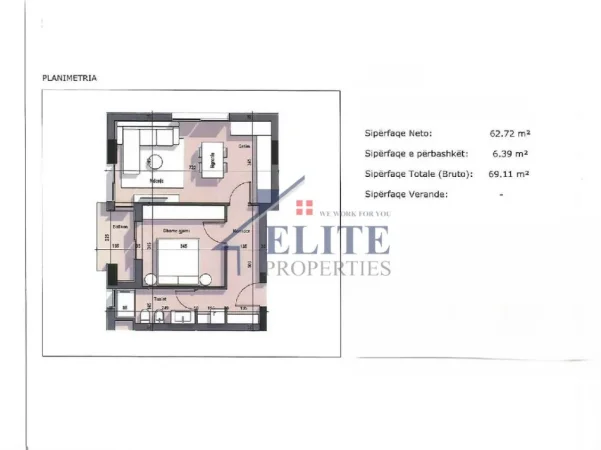 Tirane, shitet apartament 1+1 Kati 4, 69 m² 103.665 € (Ajka Towers)
