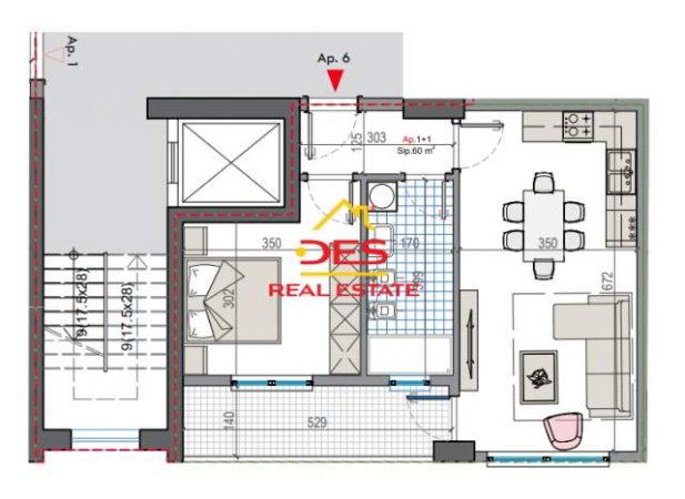 Tirane, shitet apartament 1+1+BLK Kati 1, 69 m² 44.850 Euro (KAMEZ)