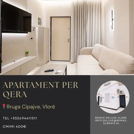 Vlore, jepet me qera apartament 1+1 Kati 1, 45 m² 400 € (Rruga Faik konica, Vlore)