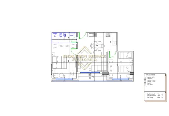 Tirane, shitet apartament , 96 m² (golem Durres)