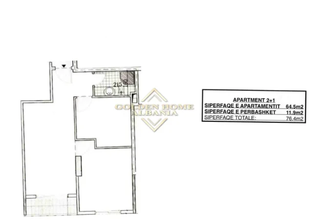 Tirane, shitet apartament , 76 m² (astir)