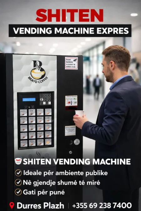 Durres, okazion SHITEN VENDING MACHINE SNACK &amp; EXPRES Vendndodhja: Durrës Plazh Kontakt: +355 69 238 7400