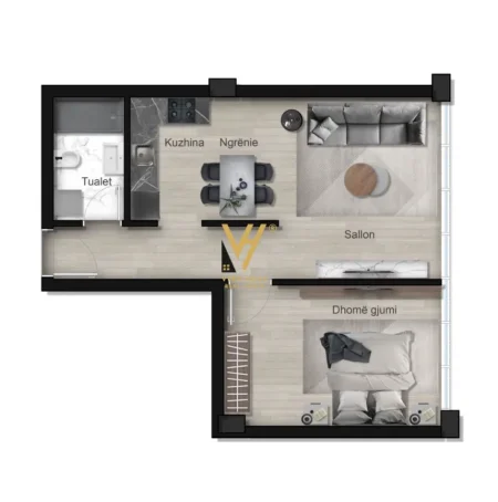 Tirane, shitet apartament 1+1+Ballkon Kati 4, 63 m² 347.160 € (BLLOK)
