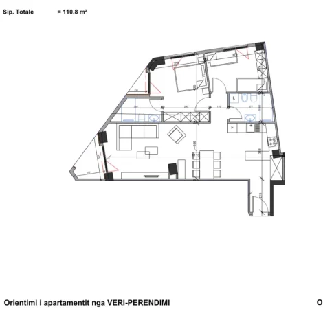 Tirane, shitet apartament 2+1+Ballkon , 111 m² 215.000 € (Shkolla e Baletit, Art Residence)