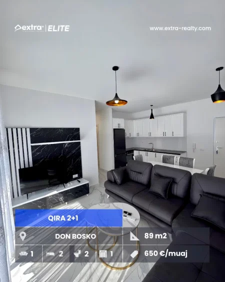 Tirane, jepet me qera apartament 2+1 Kati 1, 650 € (Don Bosko)