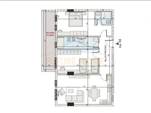 Tirane, shitet apartament 2+1+2 Kati 1, 110 m² 137.000 € (PASKUQAN , Ring Side)