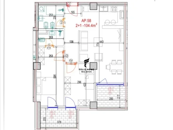 Tirane, shitet apartament 2+1 Kati 9, 124 m² 227.000 € (DON BOSKO)