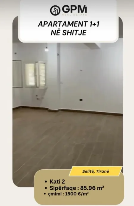Selite, shitet apartament 1+1 Kati 2, 85.96 m²