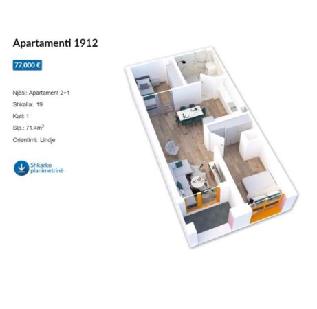 Tirane, shes apartament 1+1 Kati 0, 72 m² 77.000 Euro (Rruga Pasho Hysa)