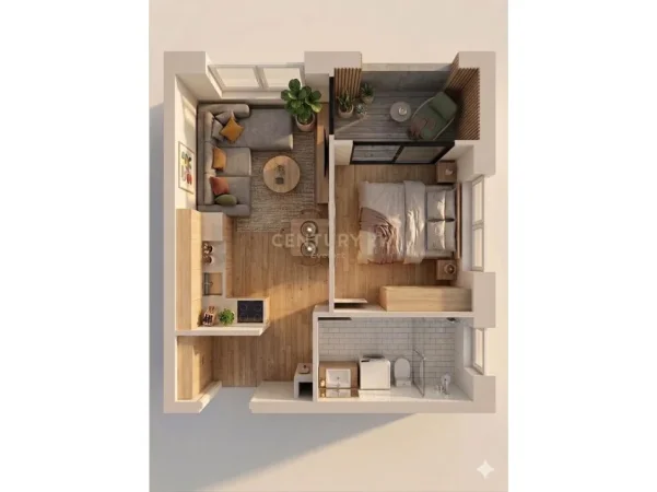 Tirane, shes apartament 1+1 Kati 8, 48 m² 79.000 € (Ali Demi)