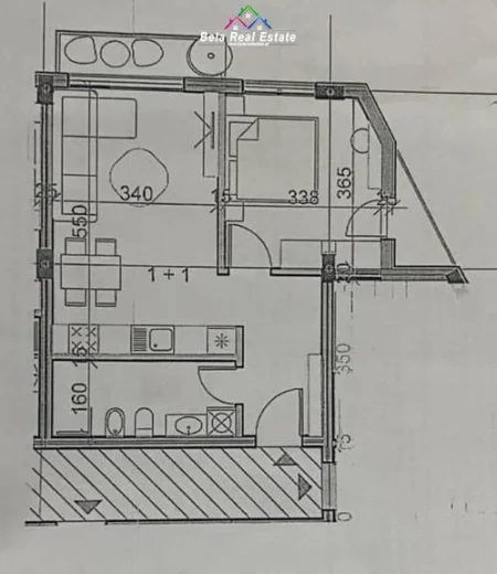 Tirane, shitet apartament 1+1 Kati 5, 63 m² 105.000 € (Ish Fusha Aviacionit)