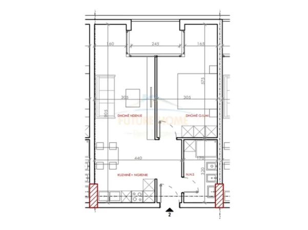 Tirane, shitet apartament 1+1 Kati 2, 75 m² 88.000 € (Unaza e Re)