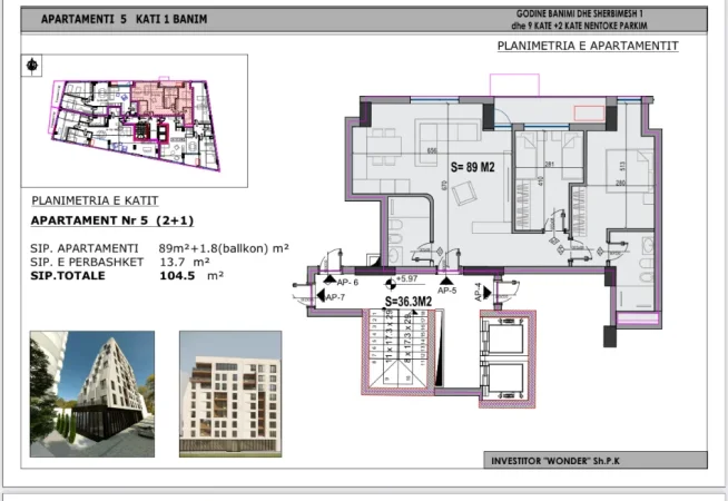 Tirane, shes apartament 2+1+Aneks+Ballkon Kati 2, 104 m² (Rruga Faik Konica)