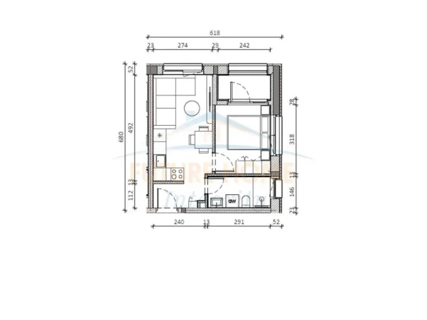 Tirane, shitet apartament 1+1 Kati 8, 48 m² 79.000 € (Kompleksi Kadiu)