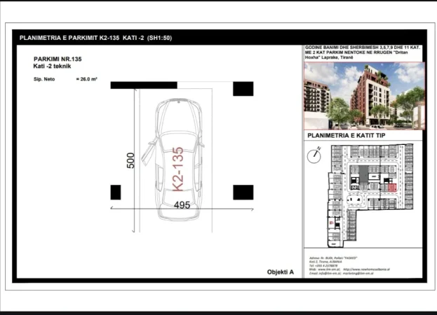 Tirane, shitet garazh | post parkimi Kati -1, 42 m² 30.000 € (Rruga Dritan Hoxha)