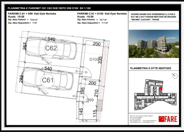 Tirane, shitet garazh | post parkimi Kati -1, 80 m²